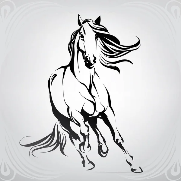 Silueta Vectorial Caballo Carrera — Vector de stock