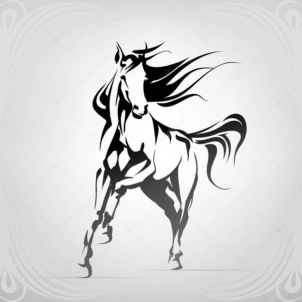 Vector silhouette of horse logo