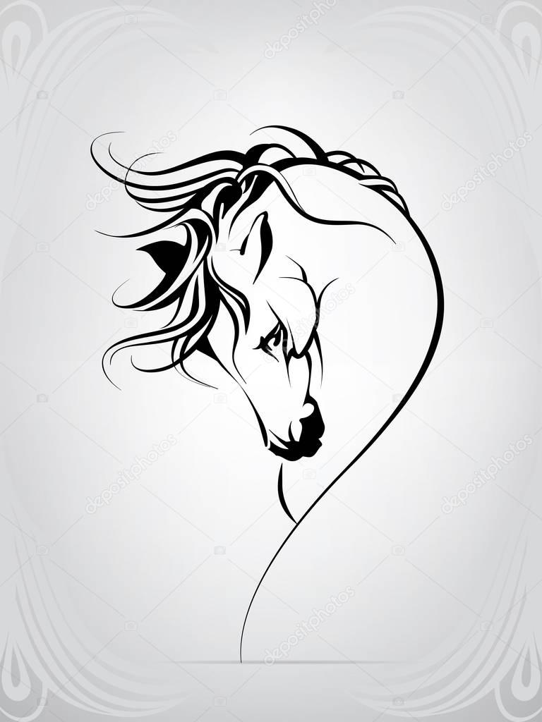 Vector silhouette of horse logo