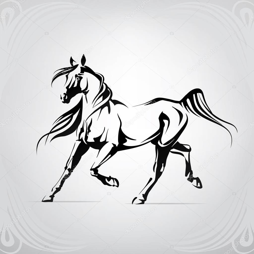 Vector silhouette of horse logo
