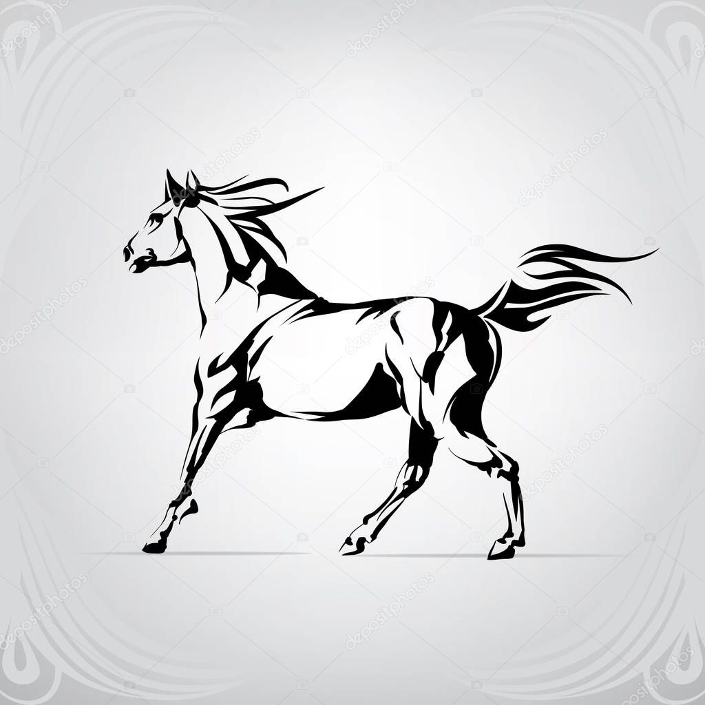 Vector silhouette of horse logo