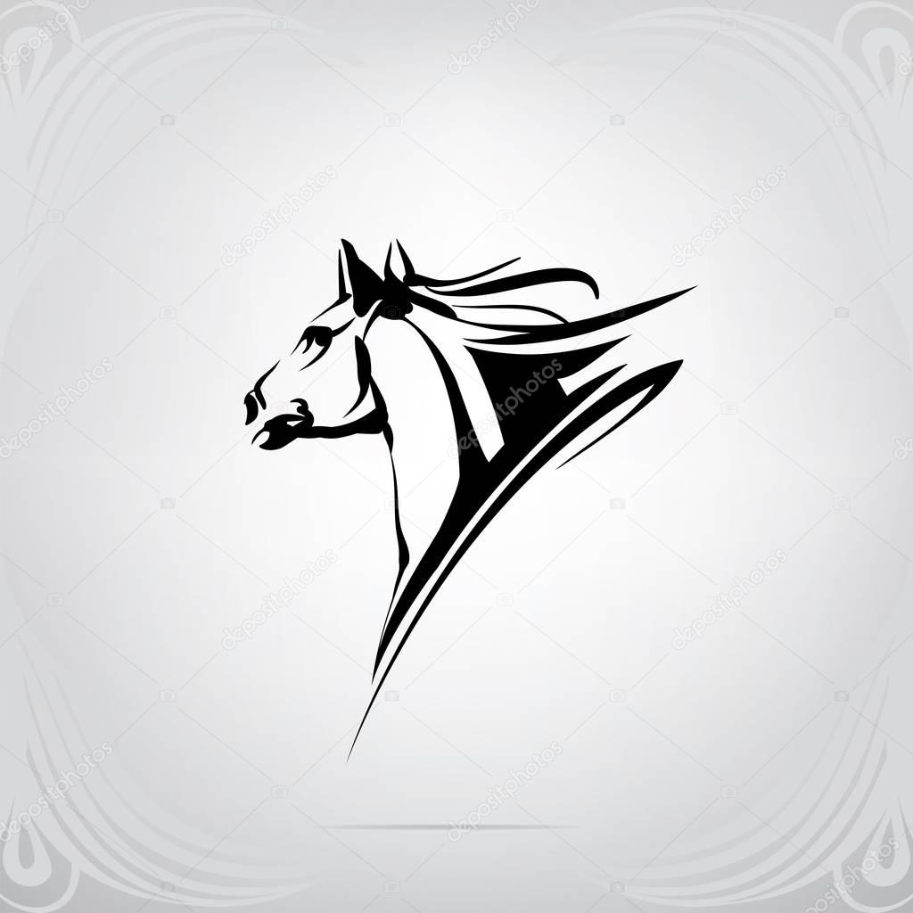 Vector silhouette of horse logo