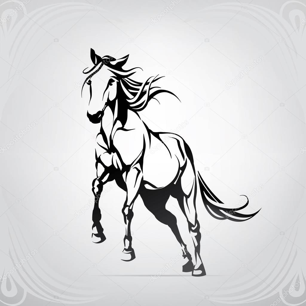 Download Vector Silhouette Running Horse — Stock Vector © nutriaaa #176063432