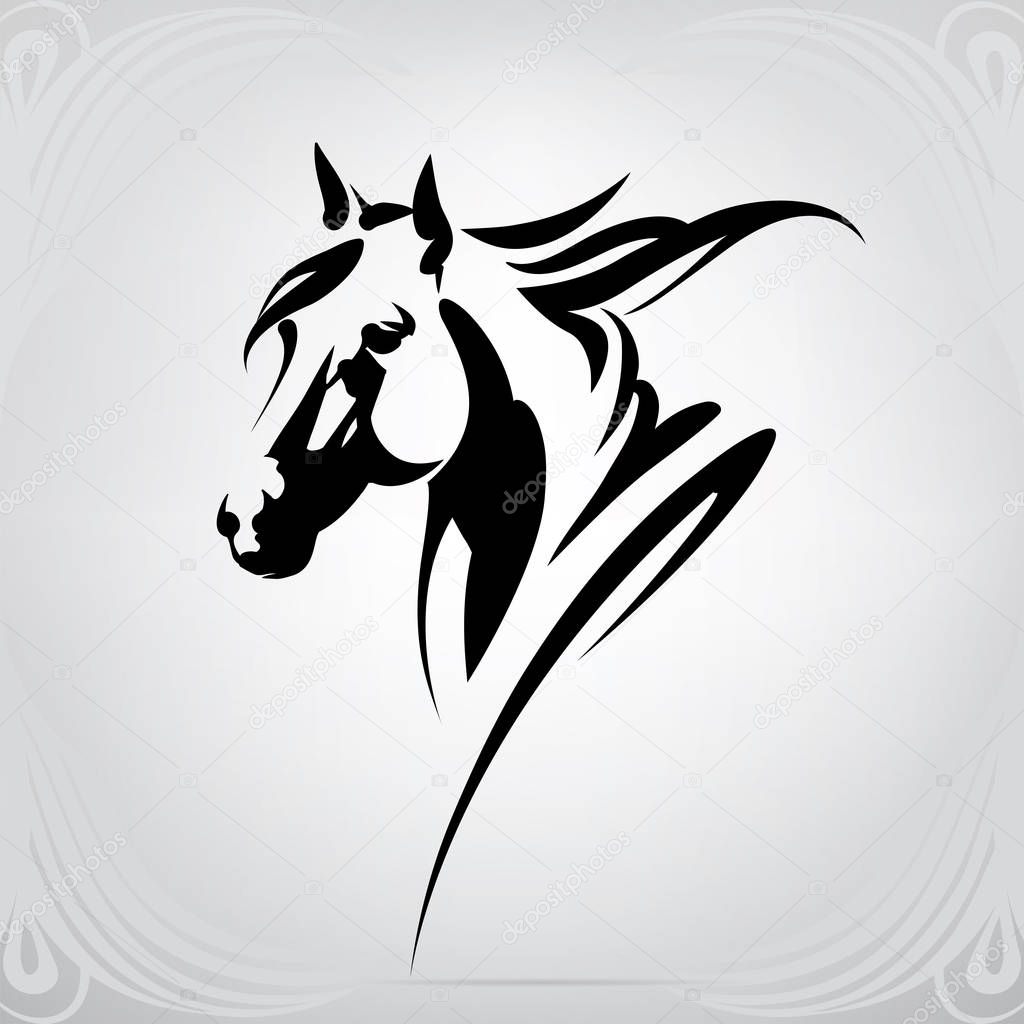 Vector silhouette of a horse's head