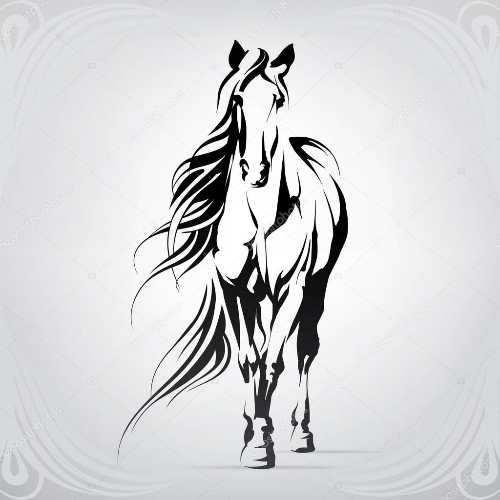 Vector silhouette of a horse