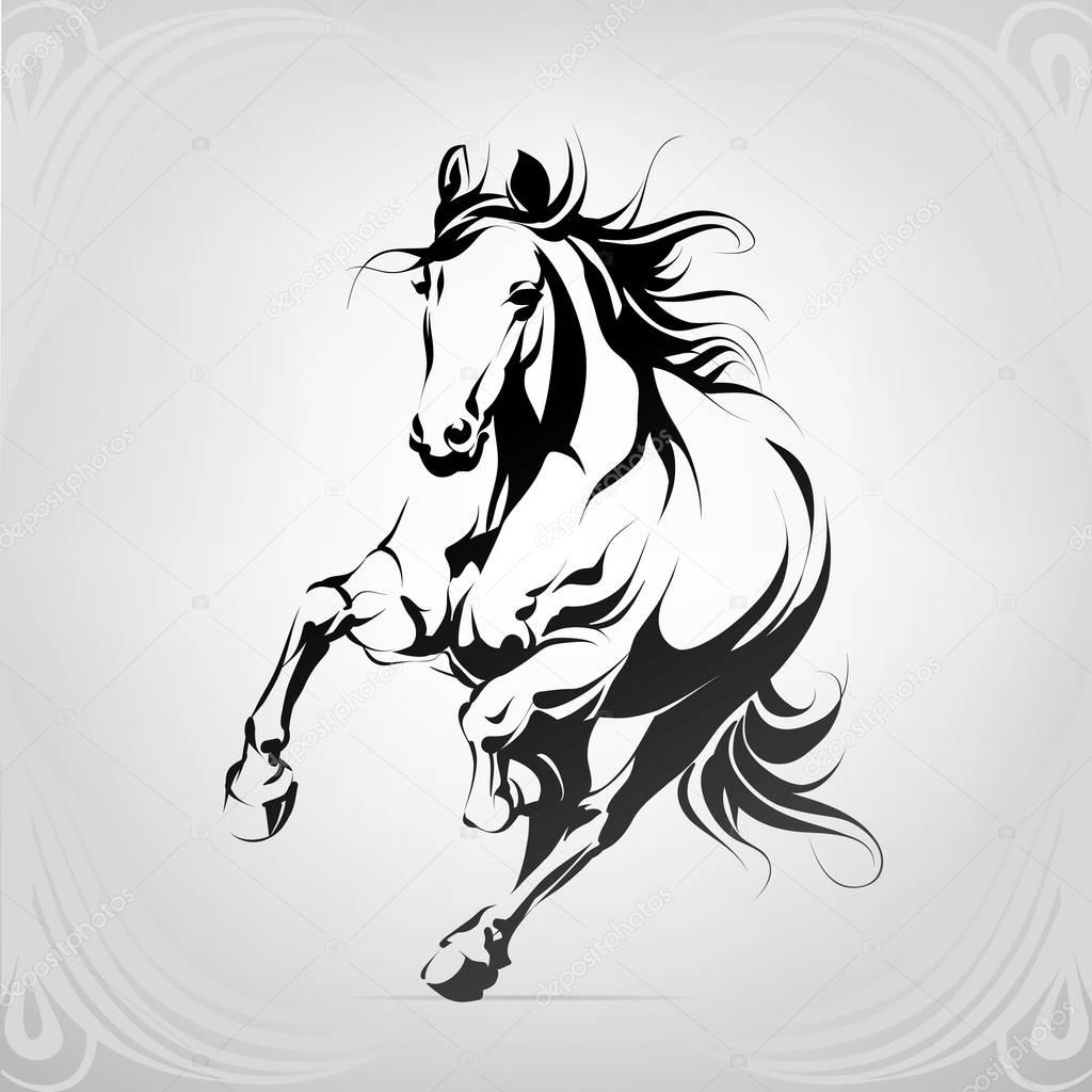 Download Vector Silhouette Running Horse — Stock Vector © nutriaaa ...