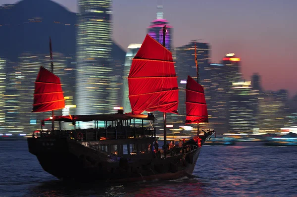 (Hong kong) の伝統的なボート — ストック写真