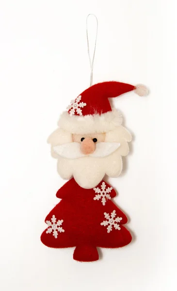 Santa Claus z plsti, vánoční strom dekorace izolované na whi Stock Fotografie