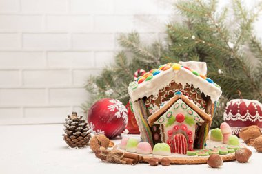 Kurabiye evi. Noel tatil tatlılar. Avrupa Noel 