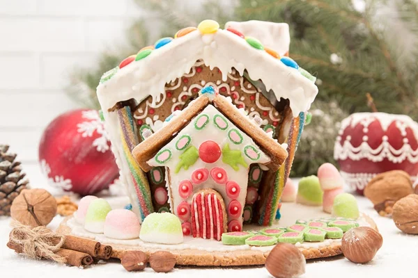 Gingerbread house. Christmas holiday sweets. European Christmas