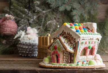 Kurabiye evi. Noel tatil tatlılar. Avrupa Noel 