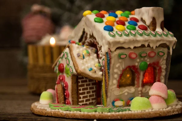 Gingerbread house. Christmas holiday sweets. European Christmas