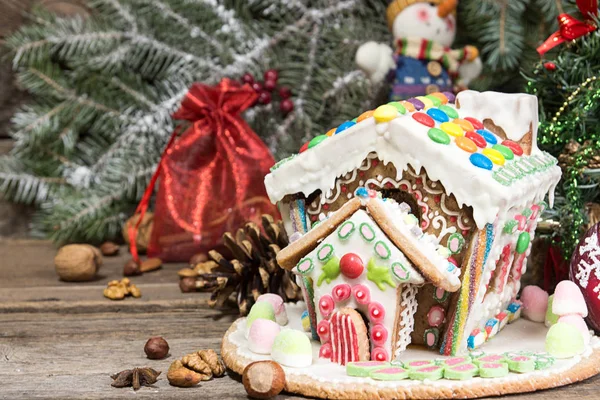 Gingerbread house. Christmas holiday sweets. European Christmas — Stock Photo, Image