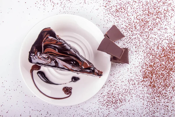 Whit Plakalı Sachertorte Kese Keki. Üst görünüm