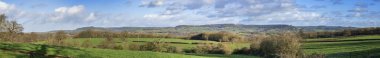 Cotswold Edge yamaçları Cotswold Tepeleri, Gloucestershire, İngiltere, İngiltere