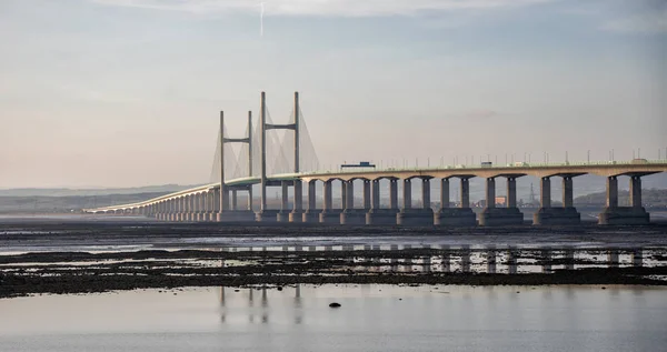 The second Severn Crossing Bridge taken from Severn Beach, Gloucestershire side, England, United Kingdom