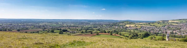 Vista Selsley Common Verso Kings Stanley Fiume Severn Cotswolds Gloucestershire — Foto Stock