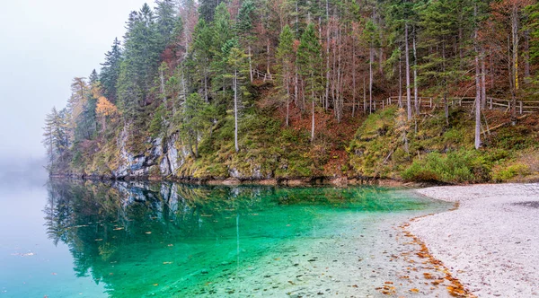 Idyllisch Herfstzicht Lake Tovel Val Non Provincie Trento Trentino Alto — Stockfoto