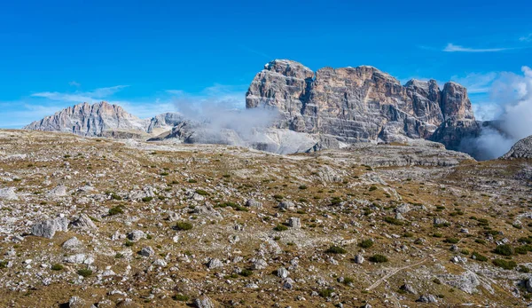 Panoramic View Paterno Mountain Tre Cime Lavaredo Peaks Veneto Italy — Stock Photo, Image
