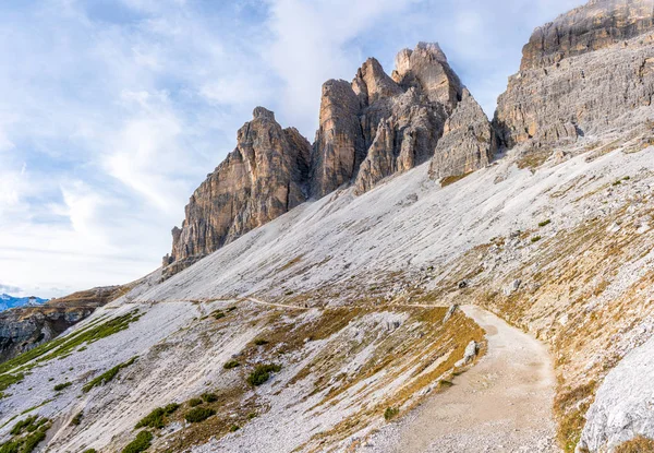 Scenic Sight Famous Peaks Tre Cime Lavaredo Veneto Italy — Stock Photo, Image