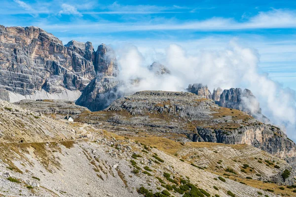 Panoramic View Paterno Mountain Tre Cime Lavaredo Peaks Veneto Italy — Stock Photo, Image