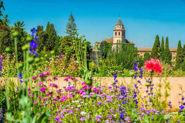 Vista Florida Del Generalife Del Palacio Alhambra Granada Andalucía España — Foto de Stock