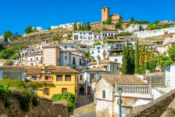 Det Pittoreska Albaicin Distriktet Granada Solig Sommareftermiddag Andalusien Spanien — Stockfoto