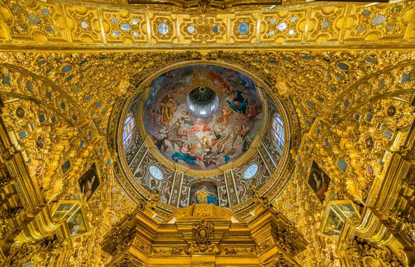 Finely Golden Ornate Dome Basilica San Juan Dios Andalusia Granada — ストック写真