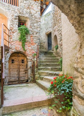 Bir yaz sabahı Chiusa 'da resim gibi manzara, Bolzano ili, Trentino Alto Adige, İtalya.