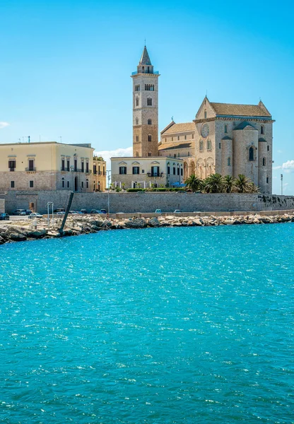 Trani Vízpartra Gyönyörű Katedrális Barletta Andria Trani Apulia Puglia Tartomány — Stock Fotó