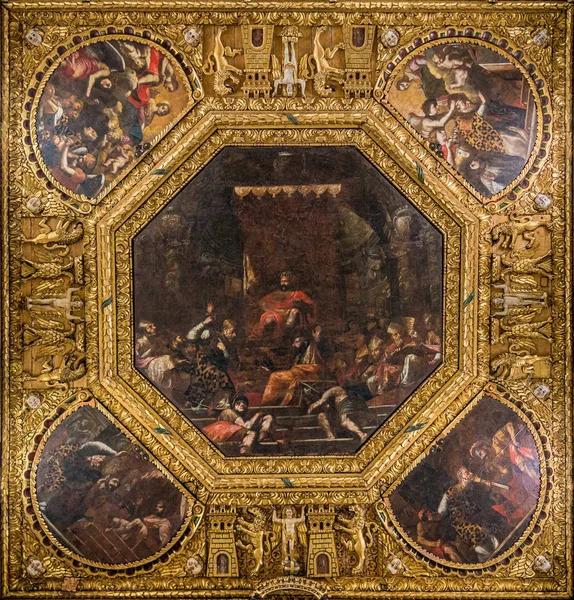Het Plafond Sint Nicolaas Basiliek Basiliek Van San Nicola Het — Stockfoto