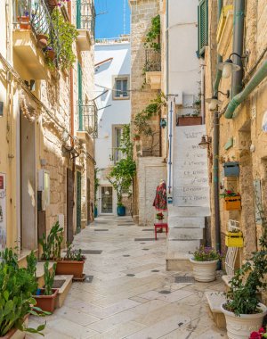 Polignano a Mare, Bari eyaletinde, Apulia (Puglia), Güney İtalya doğal görünürde.