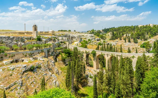 Vista Panoramica Gravina Puglia Una Giornata Estiva Soleggiata Provincia Bari — Foto Stock