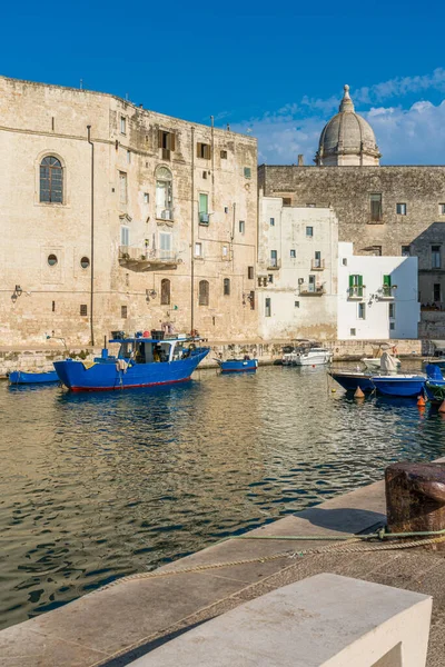 Monopoli Gyönyörű Régi Kikötő Bari Tartomány Puglia Apulia Dél Olaszország — Stock Fotó