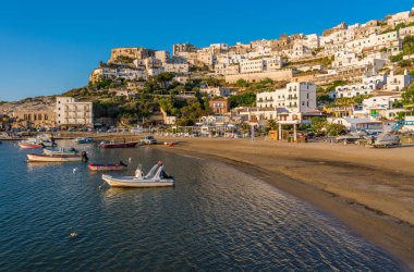 Late afternoon view in Peschici, beautiful village in the Gargano region of Puglia (Apulia), Italy.