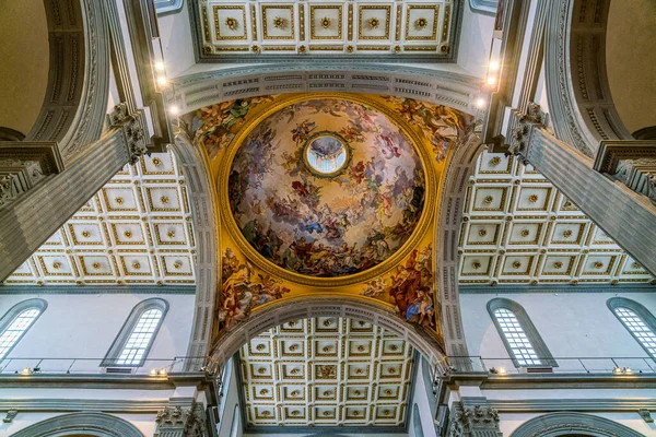 Kuppel Mit Fresken Von Vincenzo Meucci Der Basilika Saint Lavence — Stockfoto