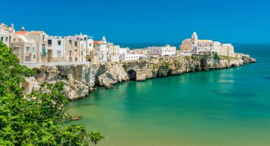 The beautiful waterfront of Vieste, Province of Foggia, Puglia (Apulia), Italy.