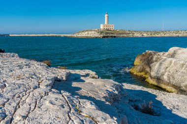 Saint Eufemia Deniz Feneri Vieste, Foggia Eyaleti, Puglia (Apulia), İtalya.
