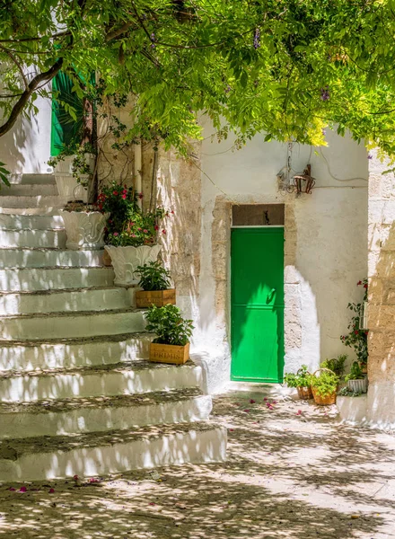 Vista Panorâmica Ostuni Dia Ensolarado Verão Apúlia Puglia Sul Itália — Fotografia de Stock