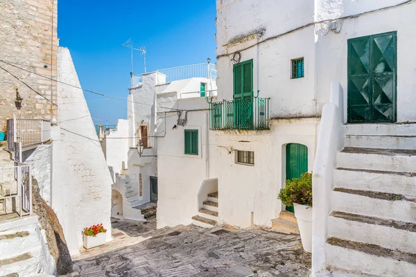 Güneşli Bir Yaz Gününde Ostuni Manzara Apulia Puglia Güney Talya — Stok fotoğraf