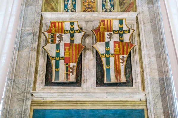 Coat Arms Piccolomini Library Duomo Siena Tuscany Italy October 2019 — Stock Photo, Image