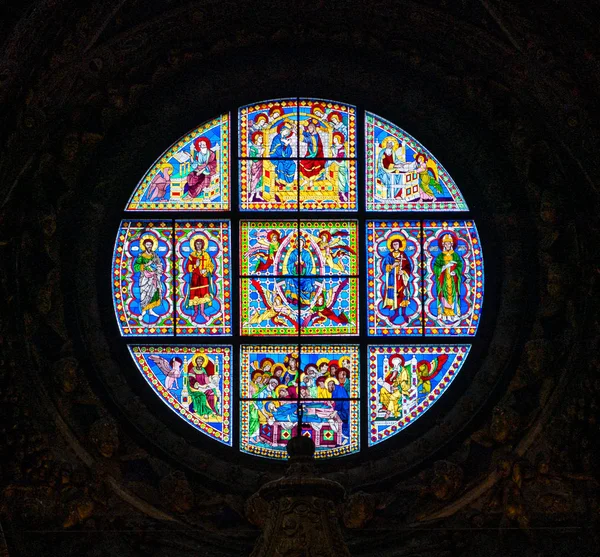 Vidriera Duccio Buoninsegna Duomo Siena Toscana Italia Octubre 2019 —  Fotos de Stock