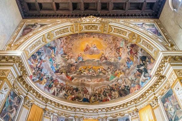 Frescoed Apse Glory Heaven Santi Quattro Coronati Basilica Rome Italy — Stock Photo, Image