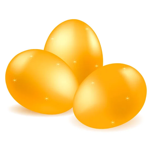 Image vectorielle de plusieurs œufs de Pâques dorés . — Image vectorielle