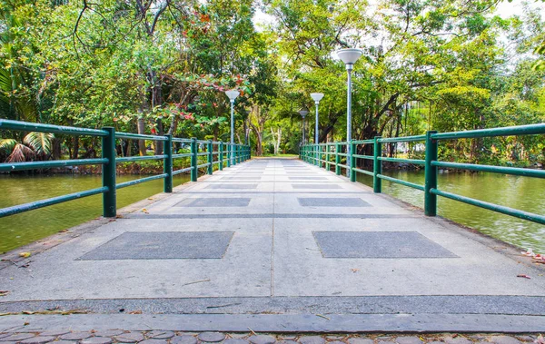 gölet üzerinde çimento köprü