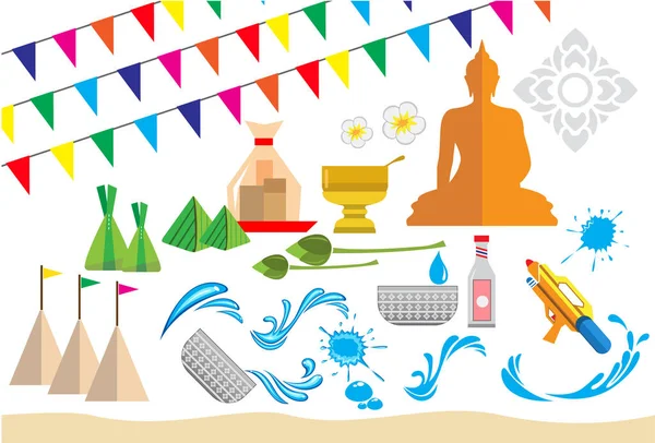 Gestaltung des Songkran-Festivals — Stockvektor