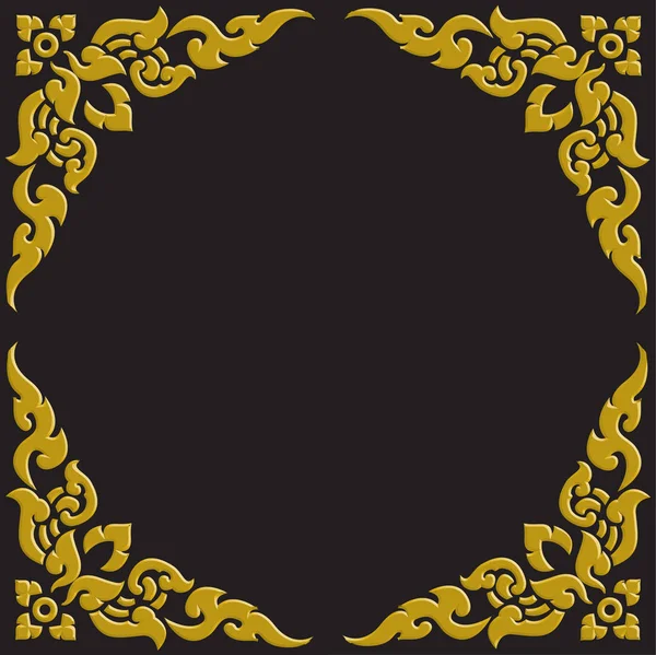 3 d 黄金彫るタイ パターン — ストックベクタ