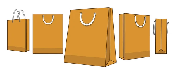 Brown paper shopping bag — Stock Vector