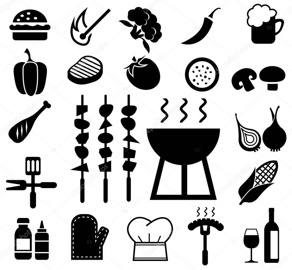 barbecue icon set