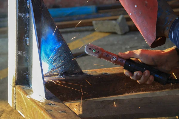 Welding steel close up — Stock Photo, Image